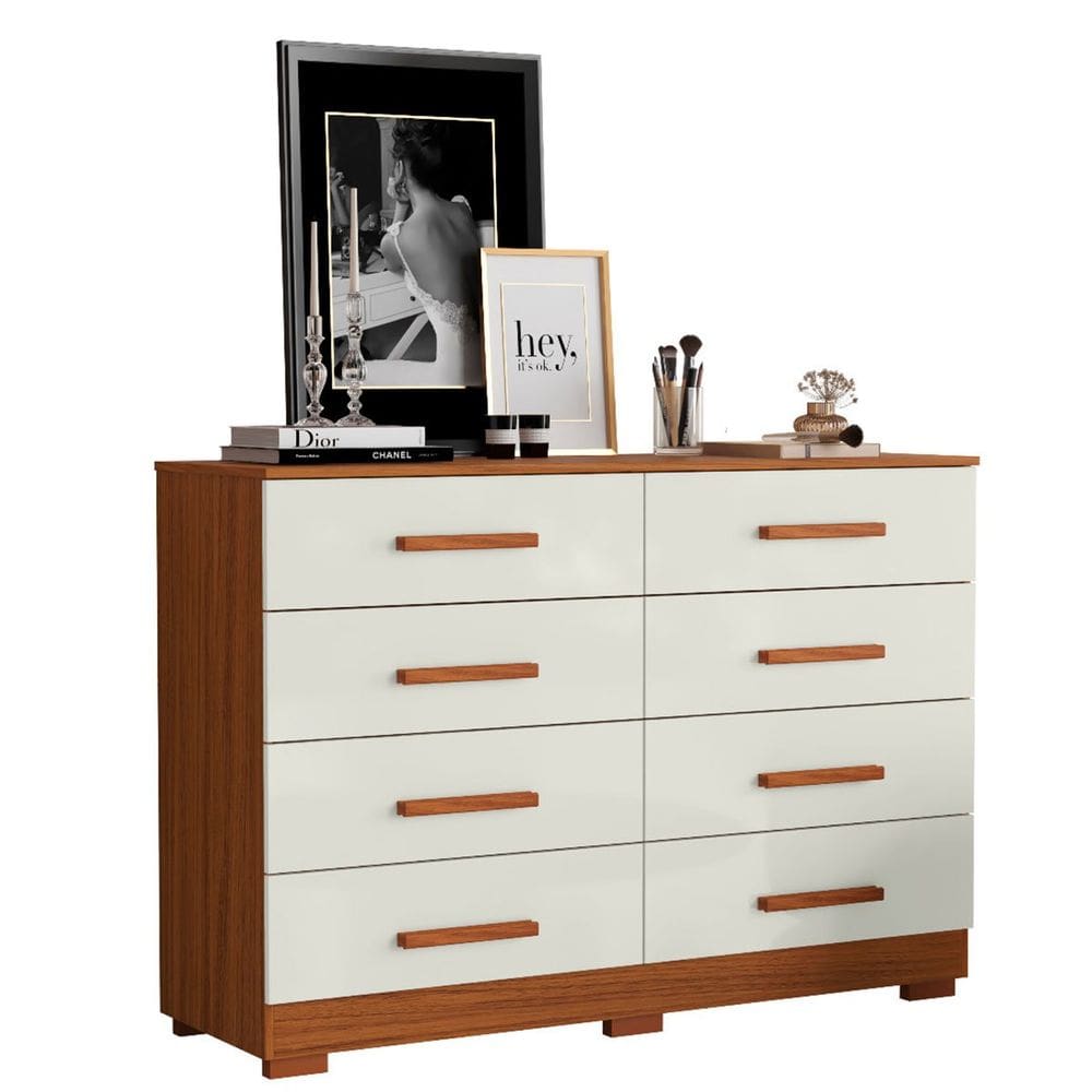 Cômoda Grande 8 Gavetas para Quarto Amora