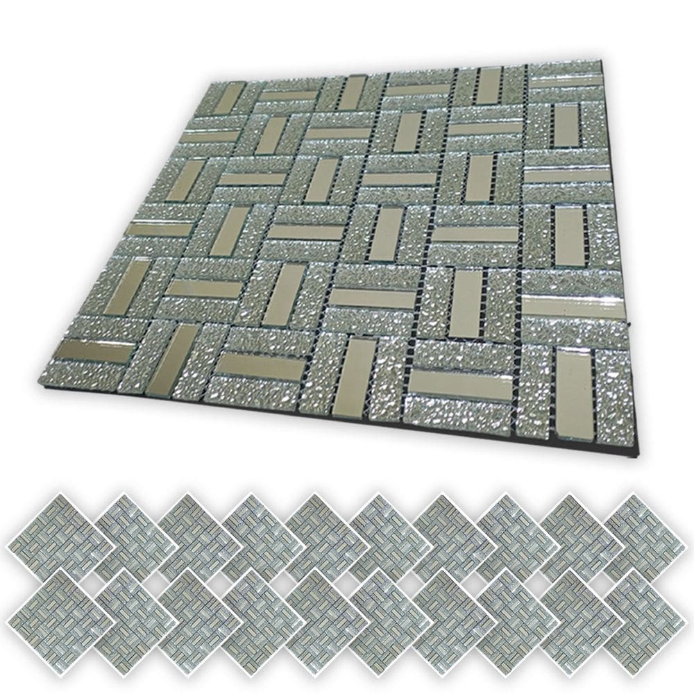 Pastilha De Vidro Adesiva Kit 20 Uni Banheiro Cozinha Lavabo Sala Decorativa Moderna Reforma Requintado Aplicacao Facil