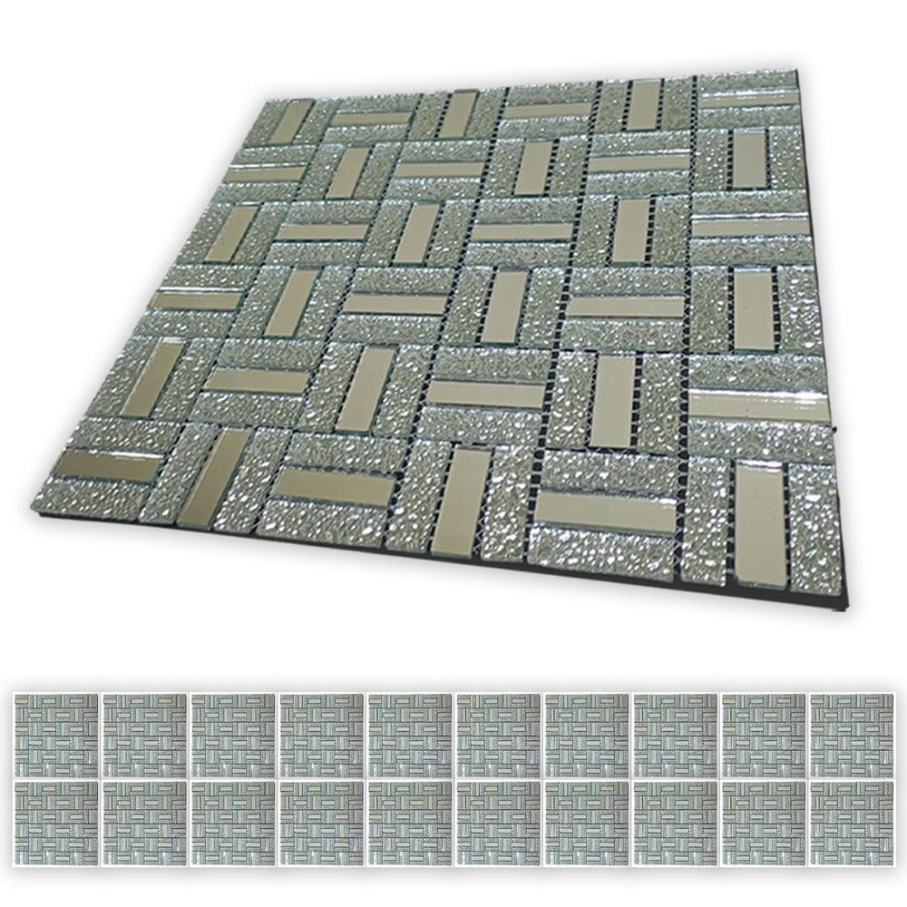 Pastilha De Vidro Kit 20 Uni Adesiva Parede Sala Cozinha Banheiro Decorativa Facil Aplicacao Moderna Requintado Reforma