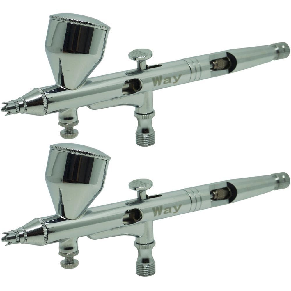 Kit 2 Canetas Aerógrafo Aerográfica Dupla Ação 0,2 mm 9 ml Importway IWCA-1C