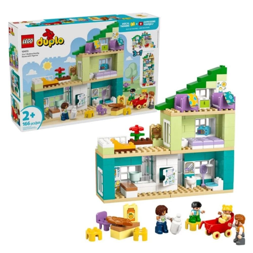 Duplo Casa moderna 3 em 1 para família com figuras - 10470
