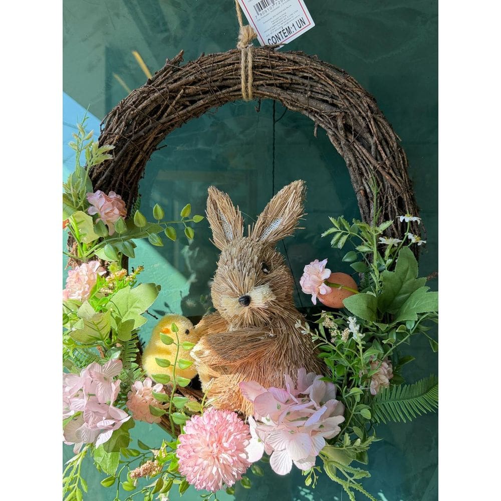 Guirlanda Coelho Rosa 38X38cm C/1 Un