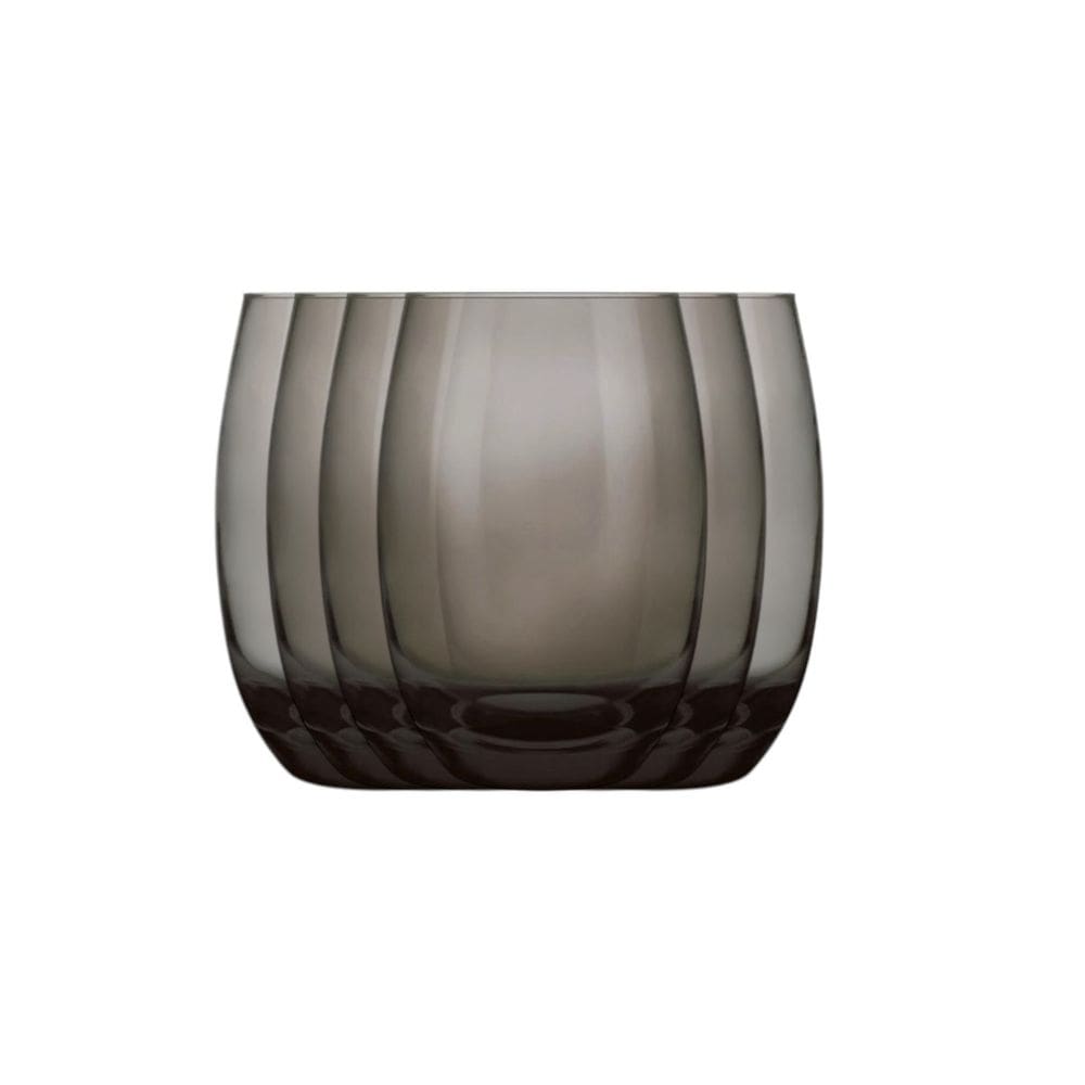 Jogo de Copos 6 Unidades SM Aruba 465ml Suco Água Drinks Vidro Fumê Grosso Resistente Nadir