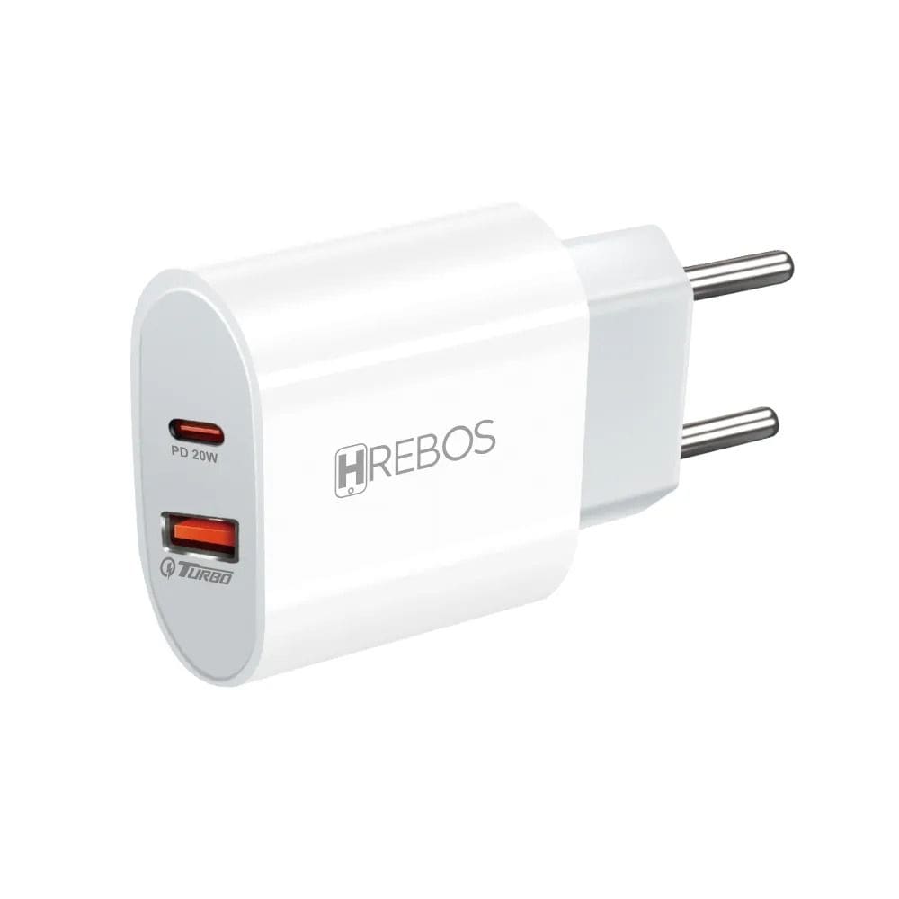 Carregador Hrebos Crg-215 Zentrix Charger 20w Usb-c E Usb-a Branco