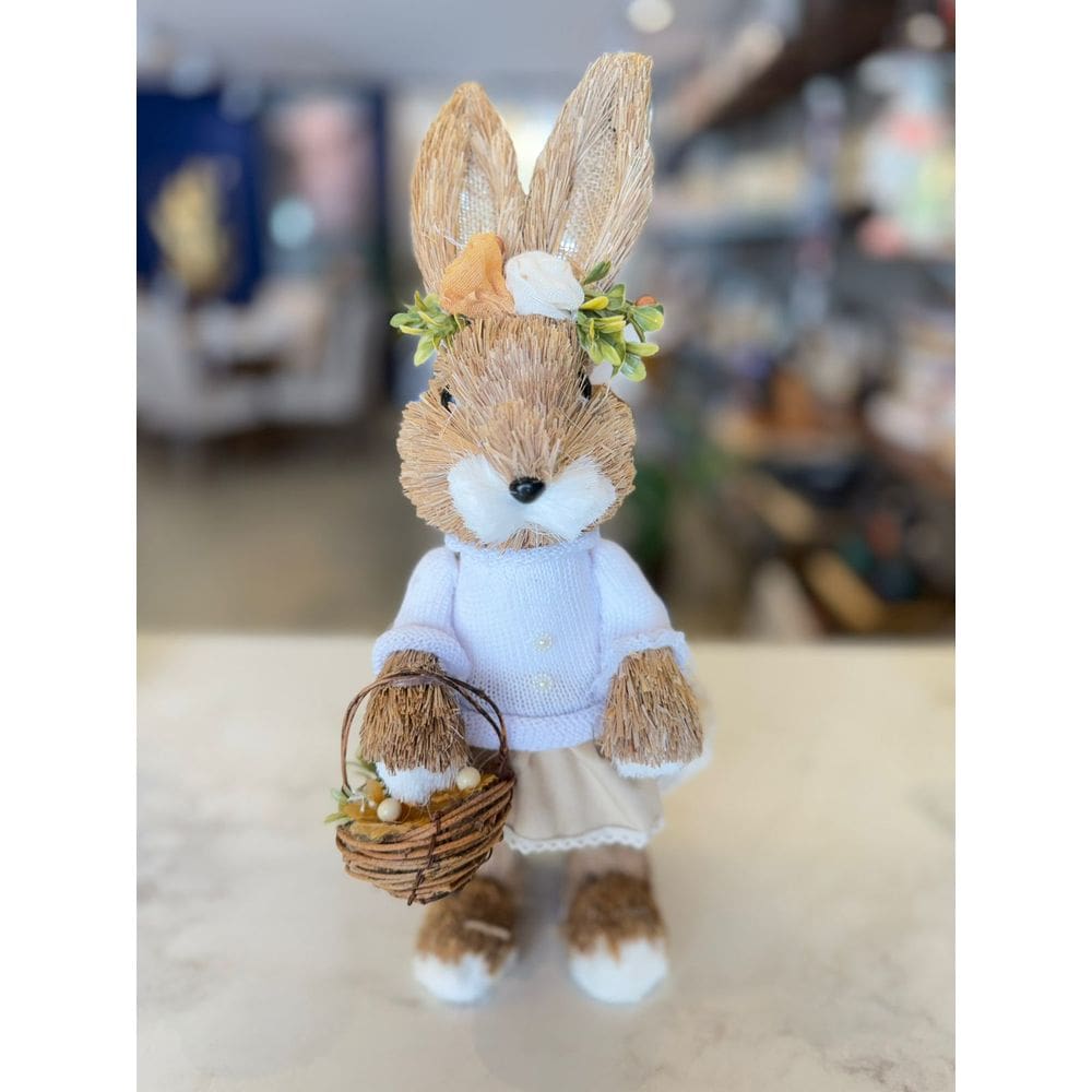 MP - COELHA DECORATIVO CESTA DE FLORES 44CM C