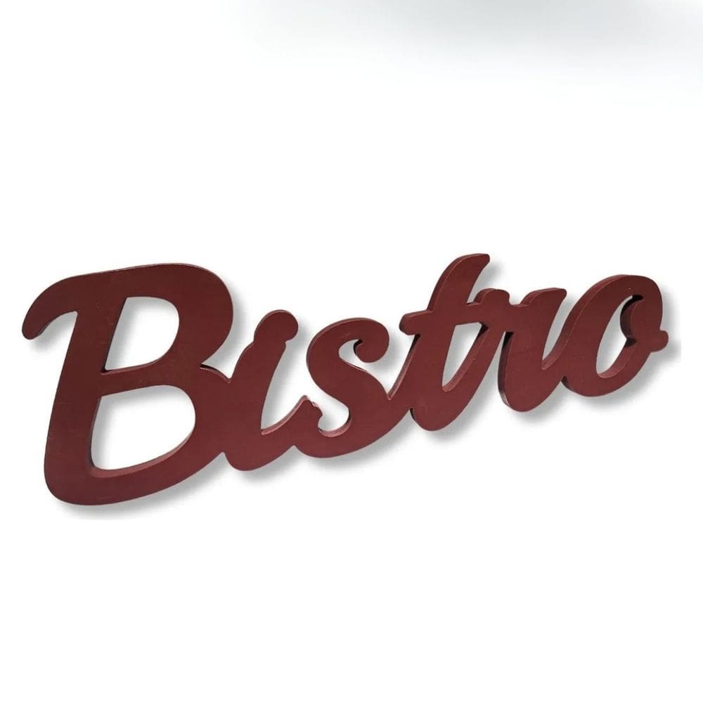 Placa Decorativa de Madeira Vermelha Bistro FM0128 BTC