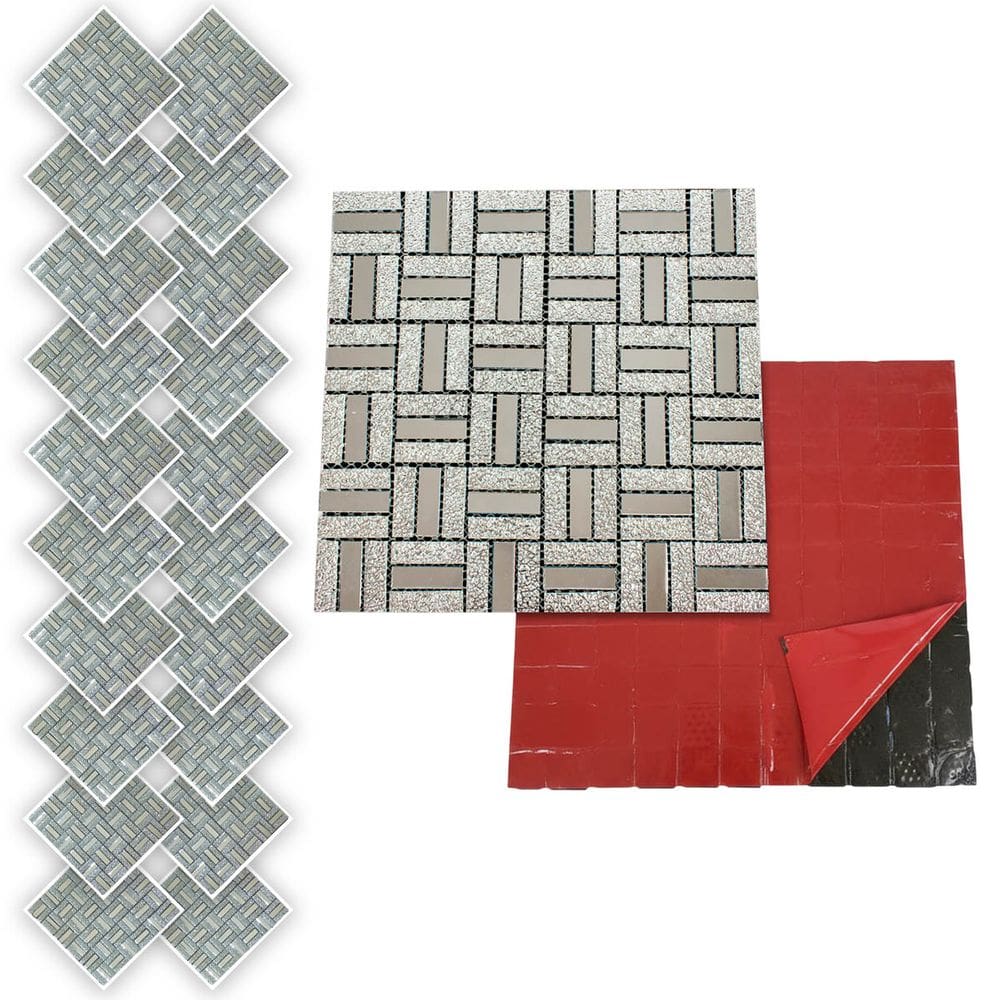 Pastilha De Vidro Autocolante Kit 20 Uni Parede Facil Aplicacao Banheiro Cozinha Decorativa Moderna Reforma Requinte