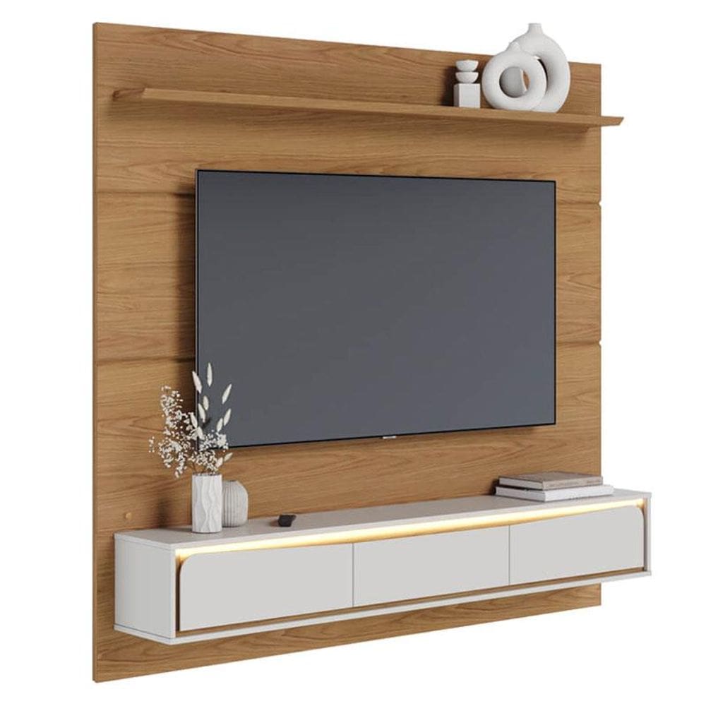 Painel para Tv Home Suspenso Tahiti 1.8 Freijo Off White Matte - Colibri
