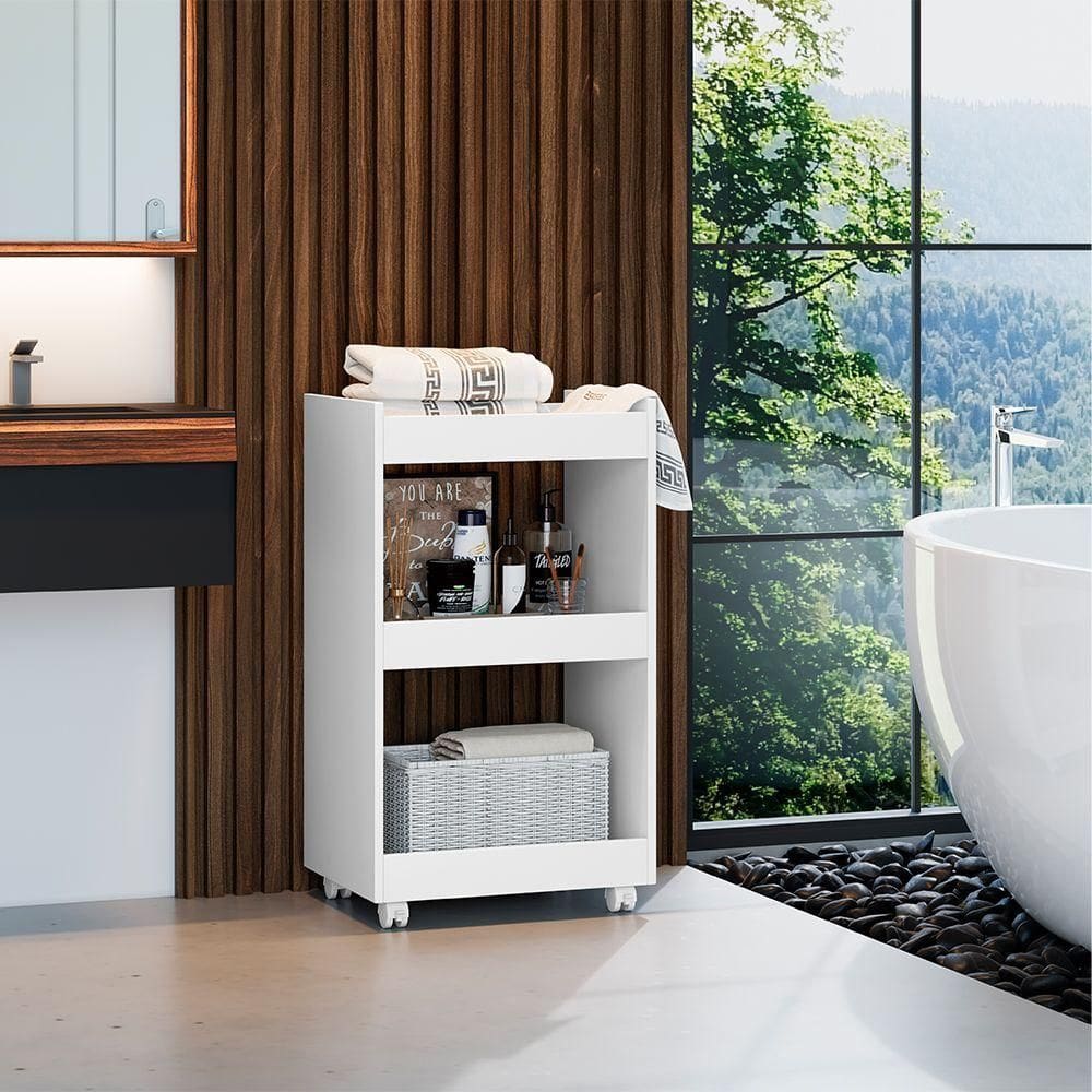 Esmalteira Balcão Para Organizar Multiuso Modelo Jade Para Casa Branco