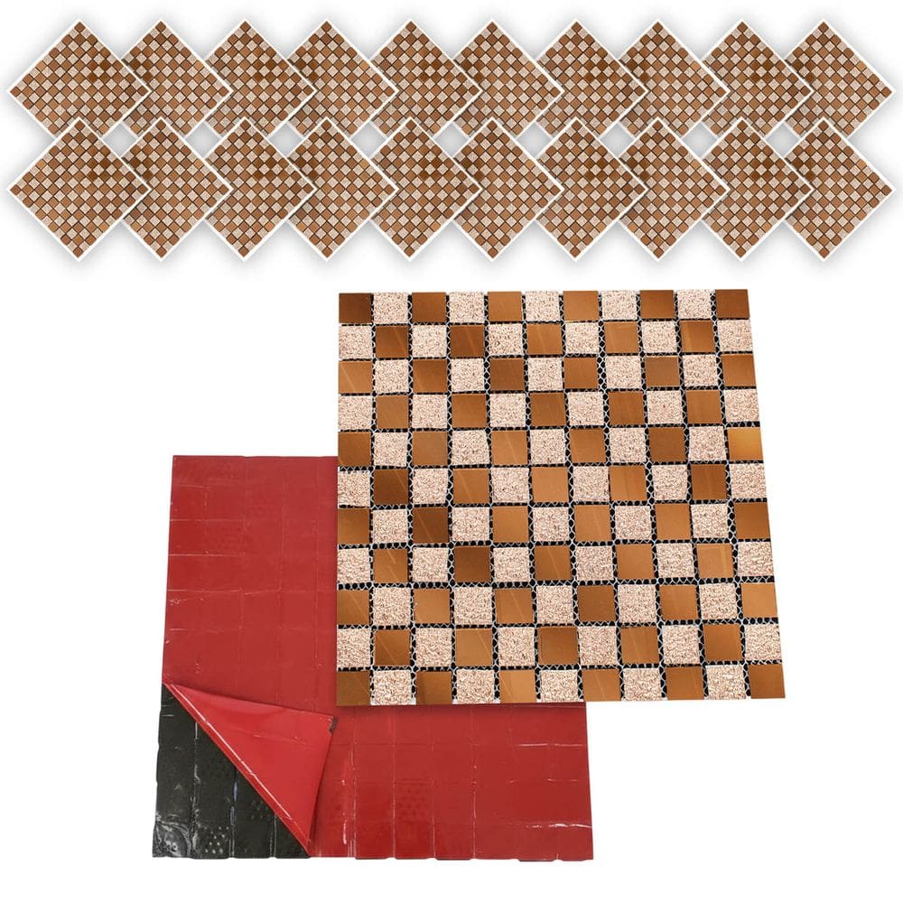 Pastilha De Vidro Autocolante Kit 20 Uni Parede Lavabo Box Banheiro Sala Decorativa Facil Aplicacao Requintada Moderna