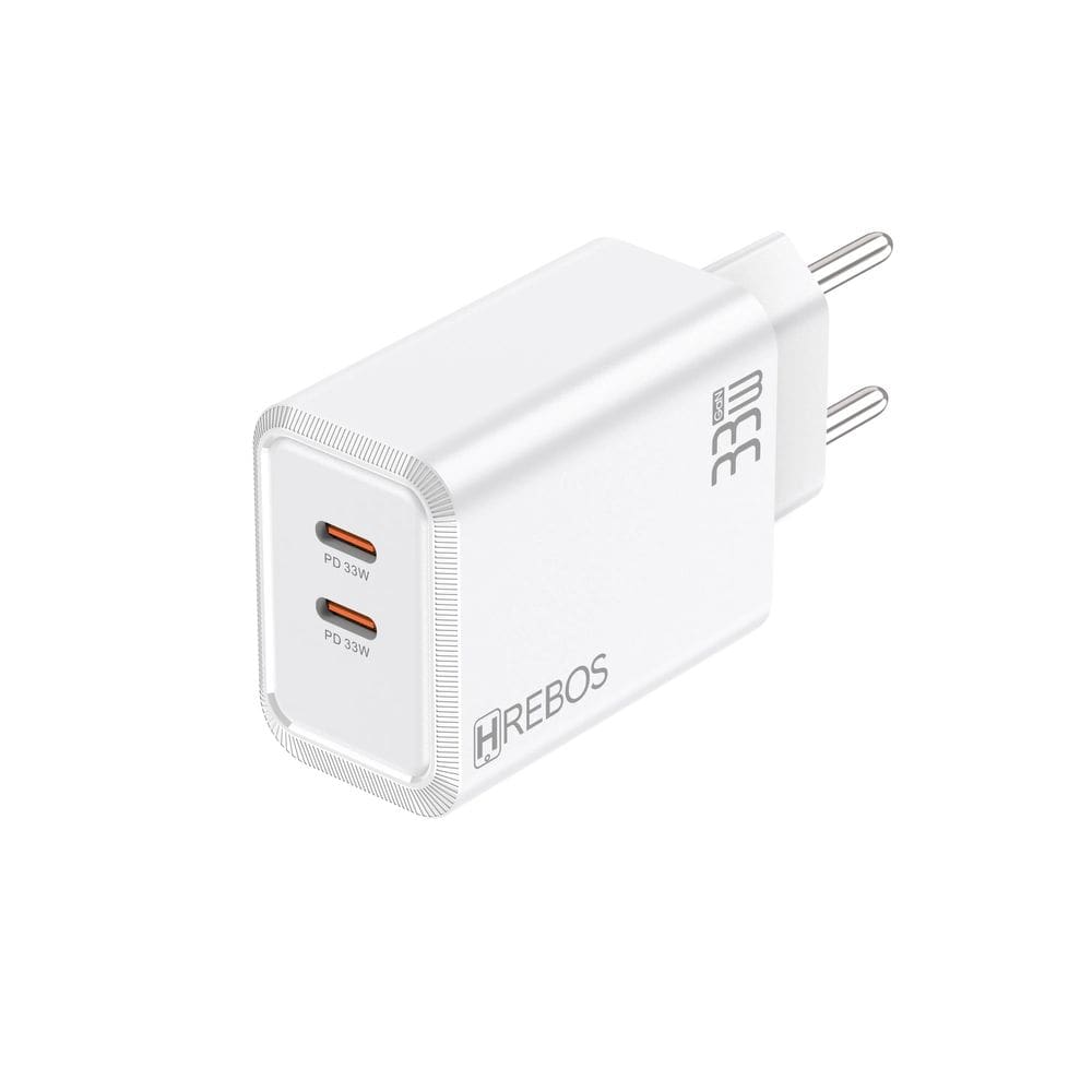 Carregador Hrebos Crg-261 Fluxioncharge 33w Gan Dual Usb-c