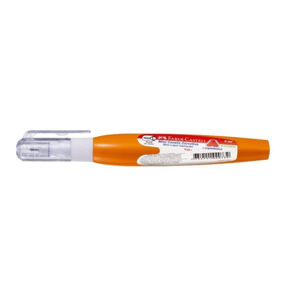 Caneta Corretiva Ponta Metálica Faber-Castell Mini Laranja