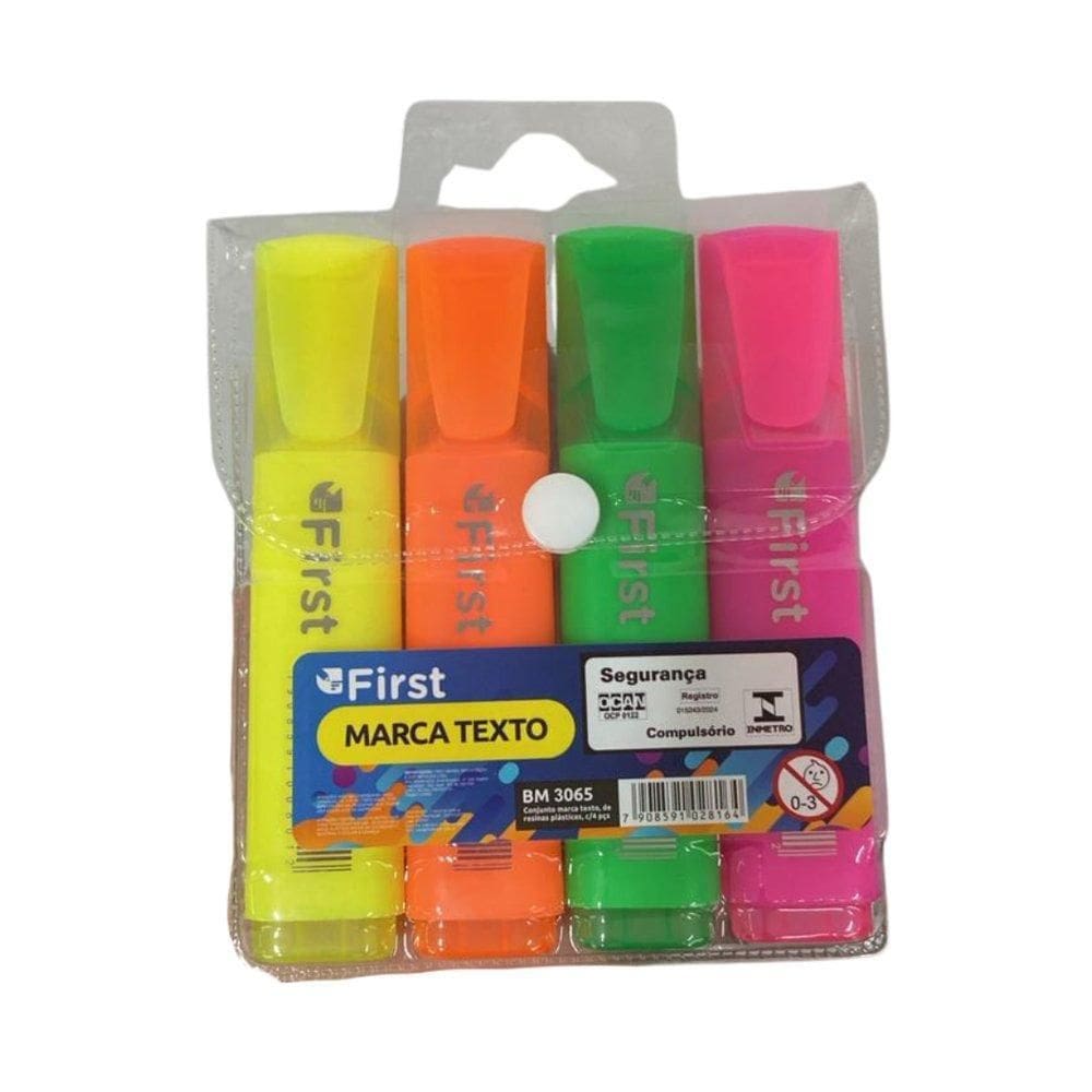 Kit Marca Texto Com 4 Unidades Neon