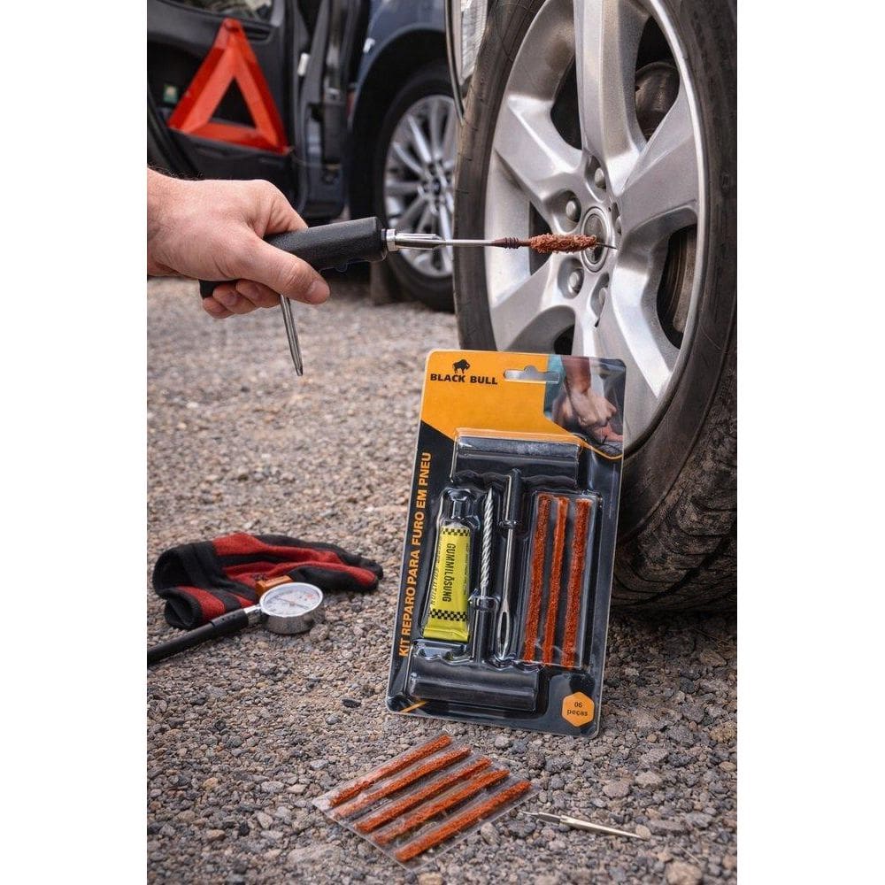 Kit Reparo Para Furo Em Pneu 6 Peças