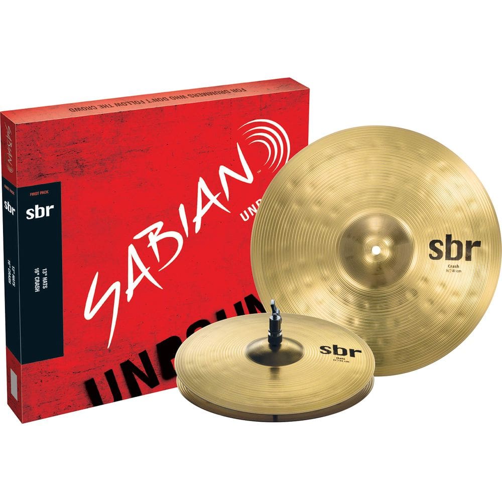 Conjunto de pratos Sabian SBr First Pack para iniciantes