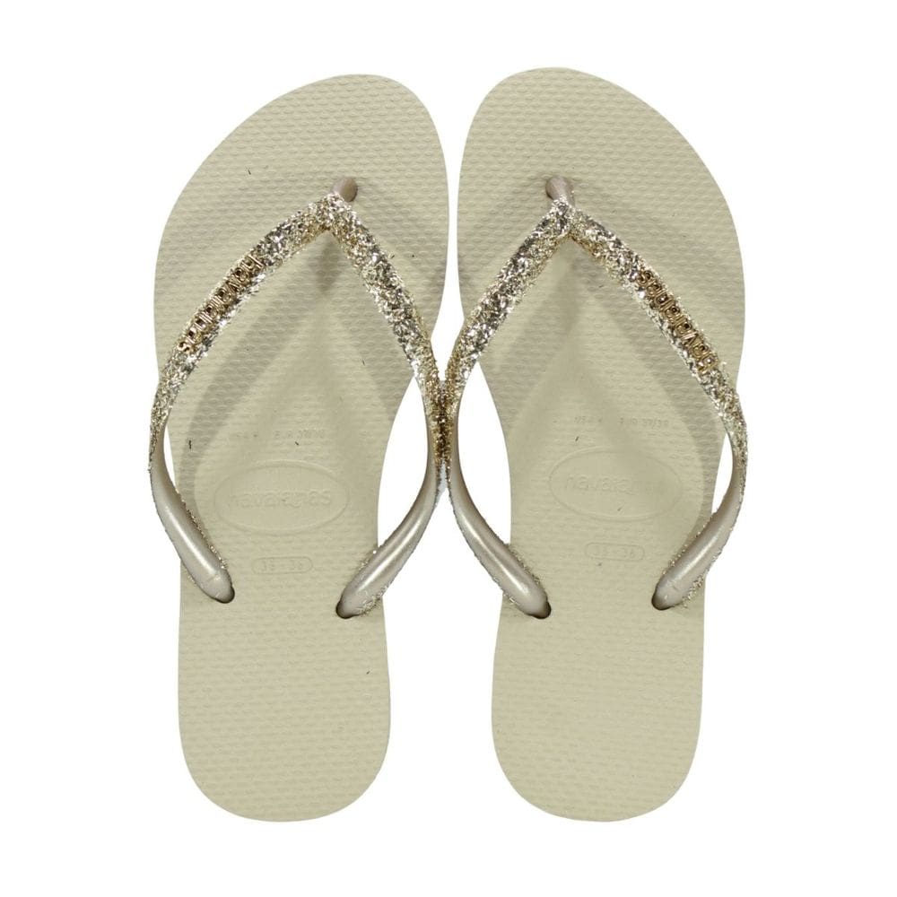 Chinelo Havaianas Slim Glitter Ii Ouro/Areia