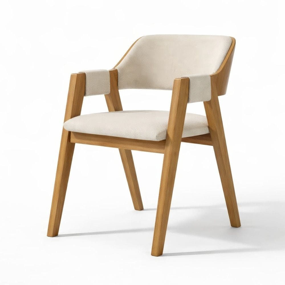 Cadeira Esmeralda em Madeira Macica Com Braco e Encosto Anatomico