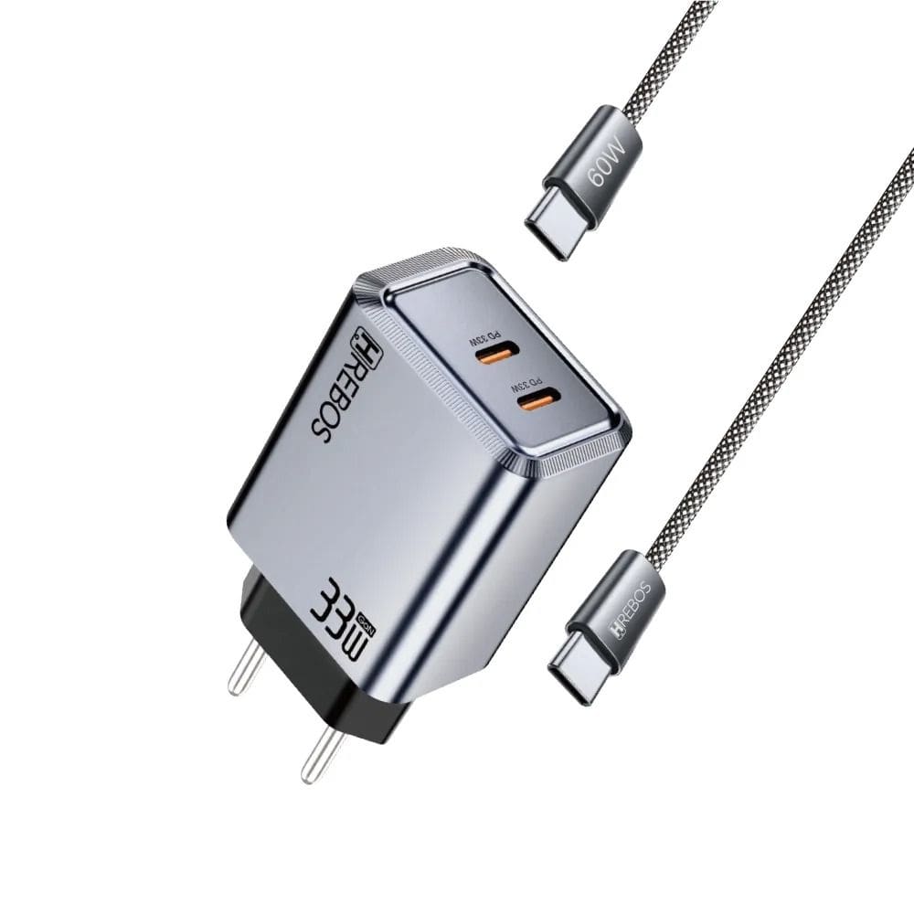 Carregador Hrebos Crg-261cc Fluxioncharge 33w + Cabo Usb-c