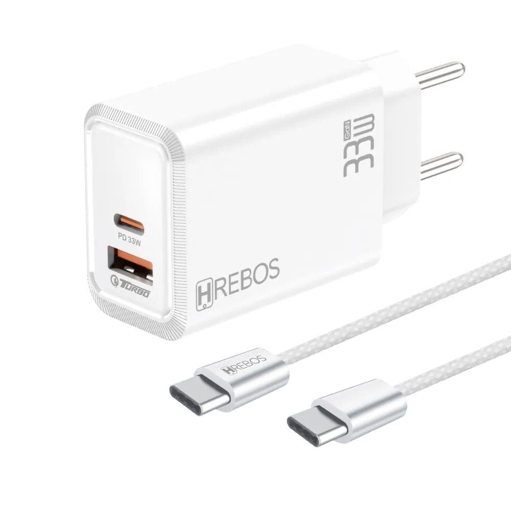 Carregador Hrebos Crg-233cc Fluxioncharge 33w + Cabo Usb-c