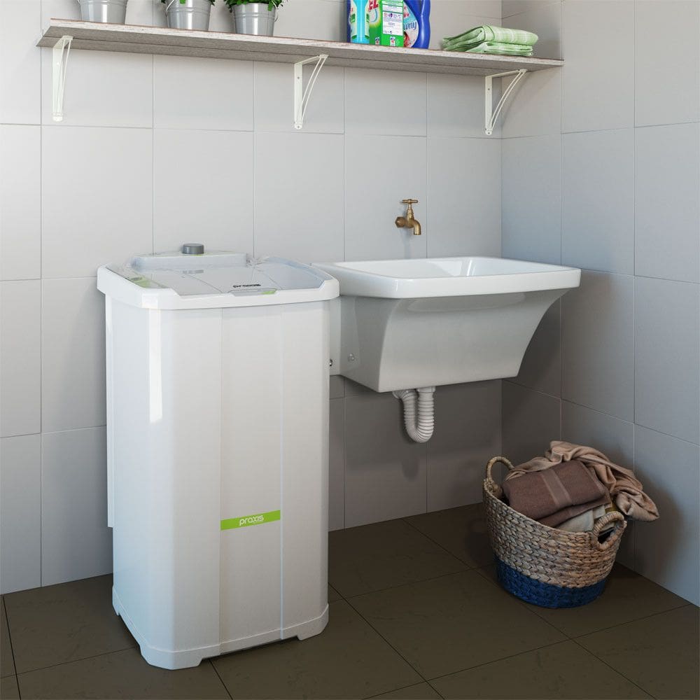 Lavadora de Roupa Semiautomatica Tanquinho sem Dreno Inverter 10kg Praxis