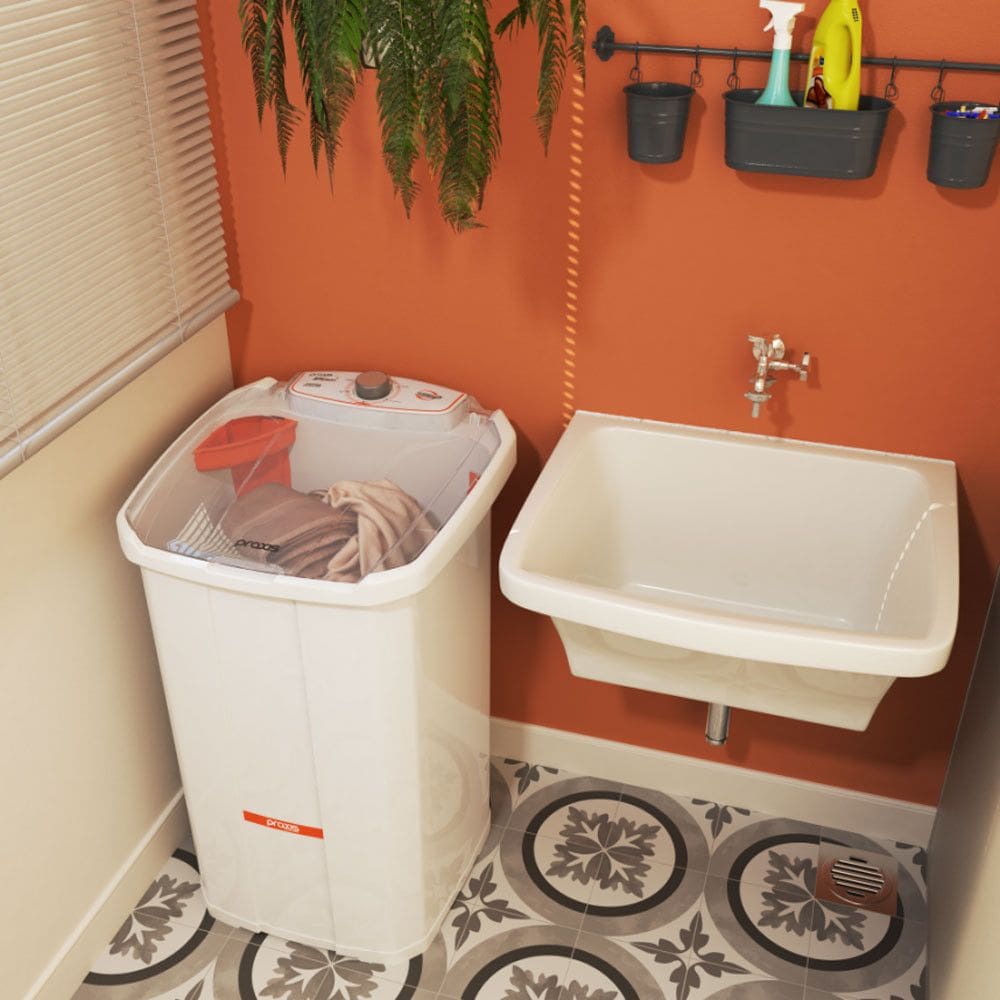 Lavadora de Roupa Semiautomatica Tanquinho Inverter 15kg Sem Dreno Praxis