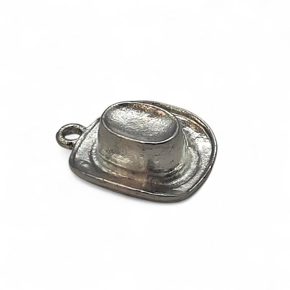 Kit 12 Pingentes Chápeu Boiadeiro Prata Detalhado 2 cm