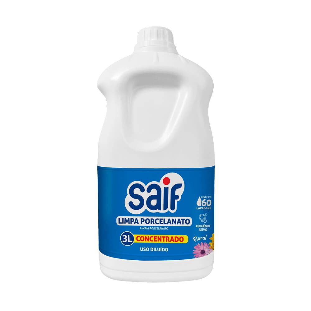 Limpa Porcelanato Saif 3 Litros Detergente Concentrado