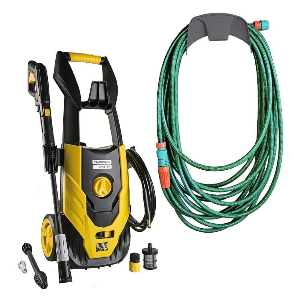 Lavadora Lava Jato Alta Pressão 1800W 220V + Mangueira Verde Pvc 20m Com Acessórios - Tramontina 220V