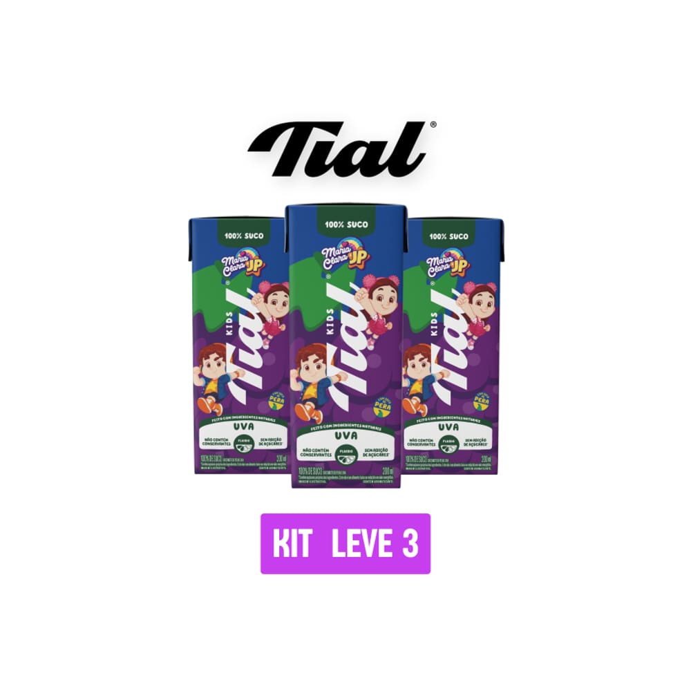 Suco Tial Kids 100% Uva Maria Clara E Jp 200Ml - Kit 3 Unid
