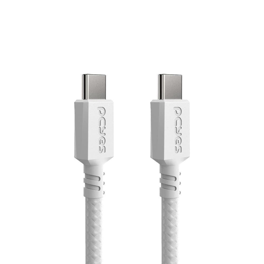 Cabo Usb Tipo-c P/ Usb Tipo-c 2.0 - Branco - 3m - Nylon - Pucc2-3b