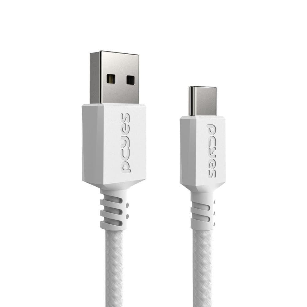 Cabo Usb A 2.0 Macho P/ Usb Tipo-c - Branco - 2 Metros - Nylon - Cbpy03b