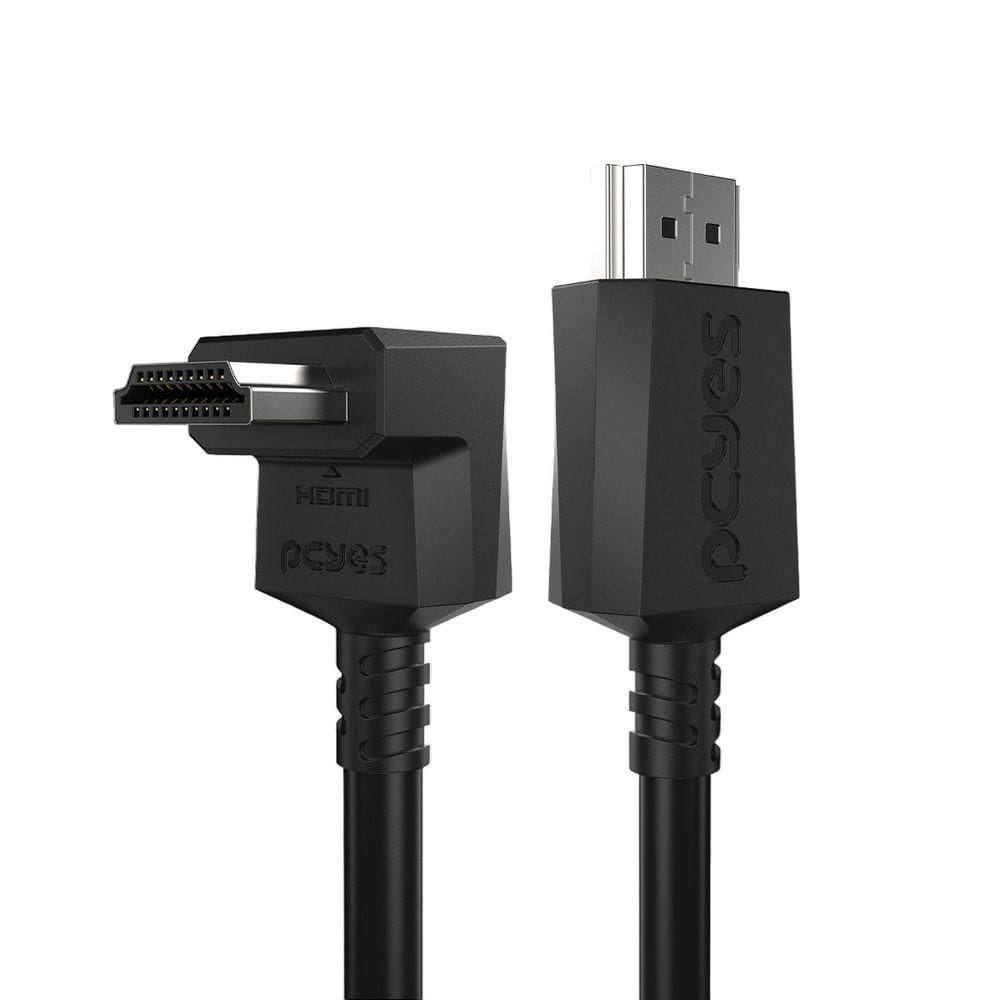 Cabo Hdmi 2.0 Conec.90º Vertical - Preto - 2 Metros - Ph20-2v-b