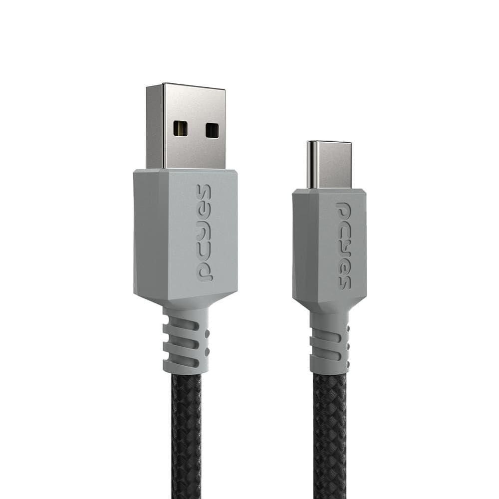 Cabo Usb A 2.0 Macho P/ Usb Tipo-c - Conec. Cinza - P/ Ps5 - 3m - Nylon - Cbpy03c