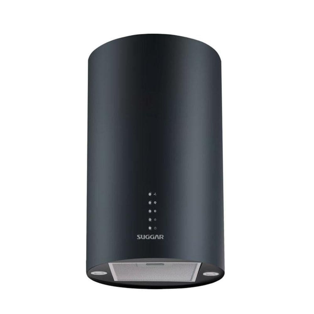 Coifa de Ilha Redonda Quartzo Preta 35cm Suggar 110V