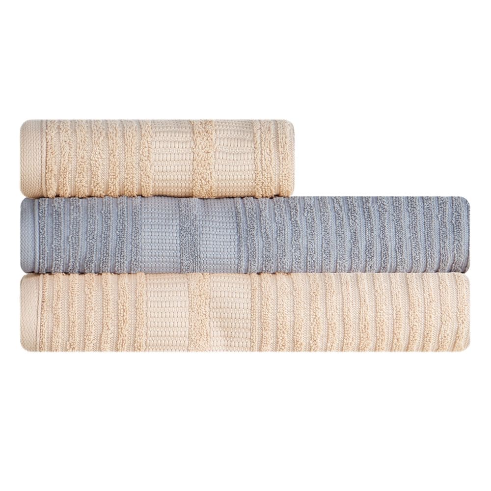 Jogo de Toalha de banho grande Karsten Brisa 100% Algodão 430g/m² 3 peças