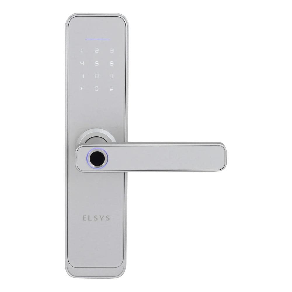 Fechadura Digital Embutir Biometria Senha Prata - Elsys