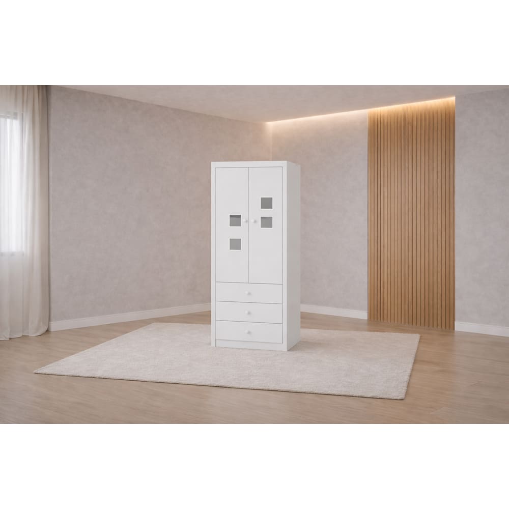 Guarda Roupa Infantil  2 Portas 2 Gavetas Ninho- MobiBaby