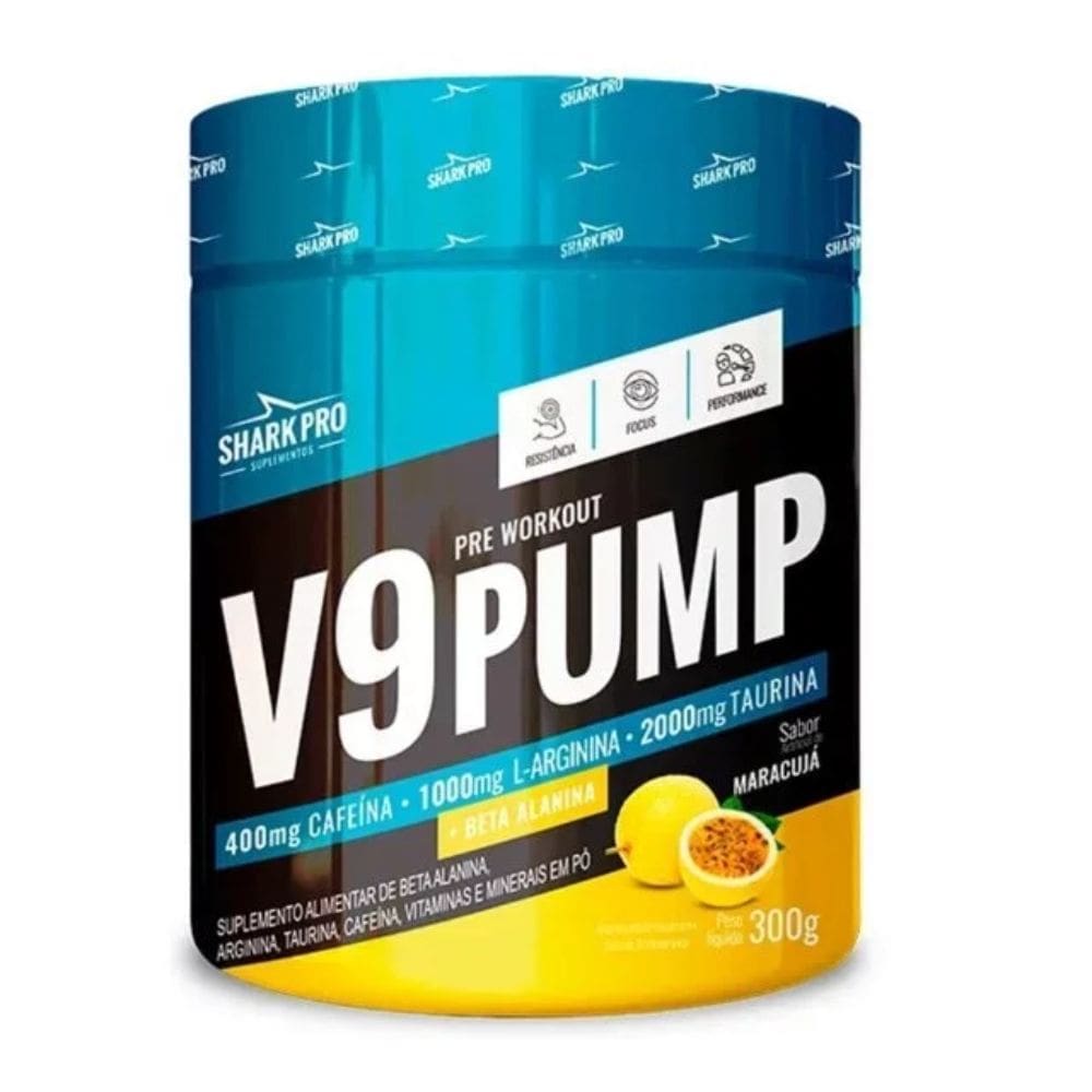 V9 Pump Pre Treino 300g Maracuja - Sharkpro Suplementos