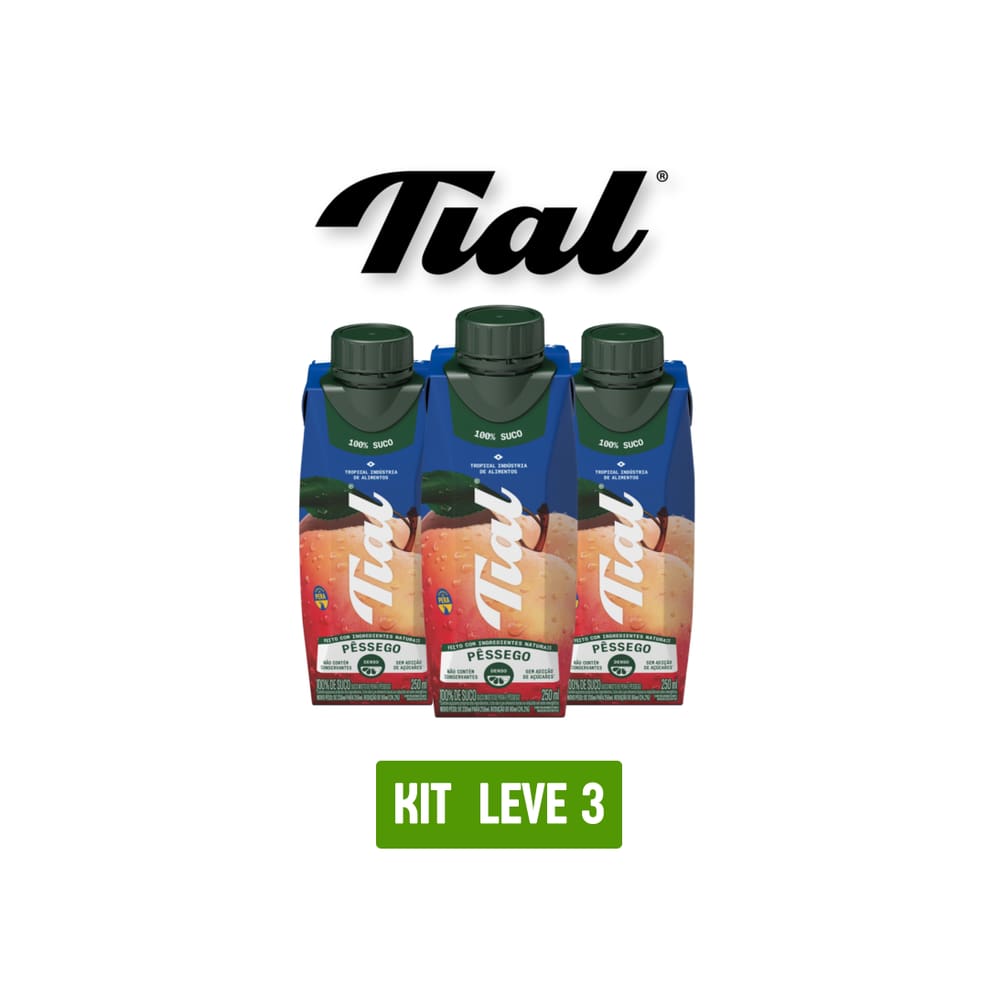 Suco Tial 100% Pessego 250Ml - Kit 3 Unidades