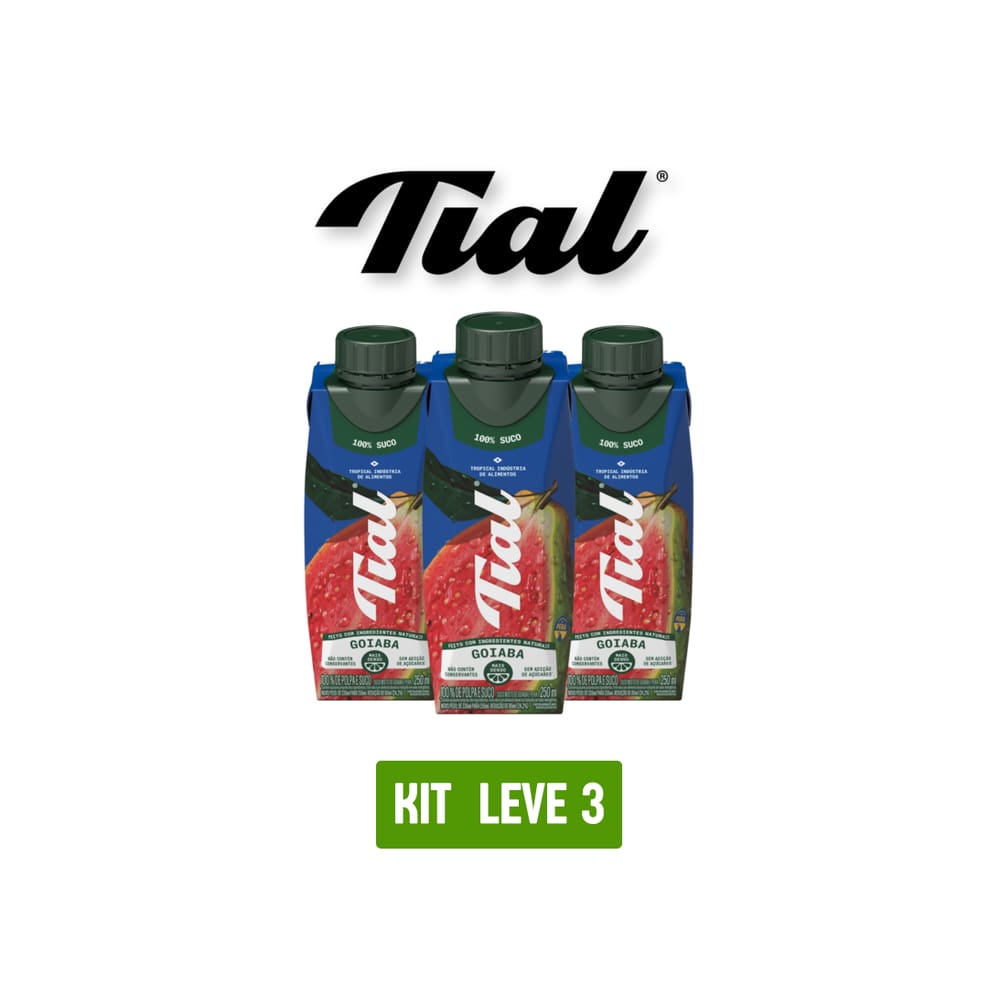 Suco Tial 100% Goiaba 250Ml - Kit 3 Unidades