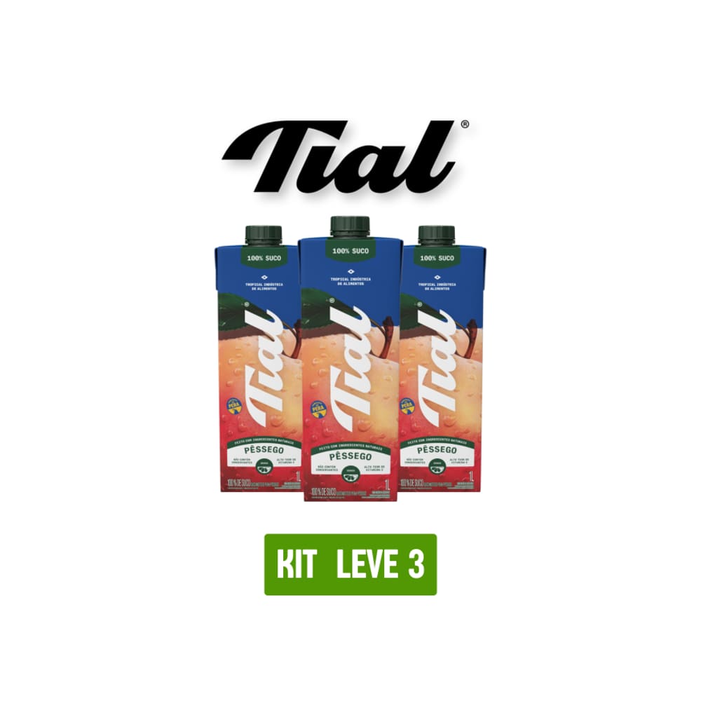 Suco Tial 100% Pessego 1L - Kit 3 Unidades