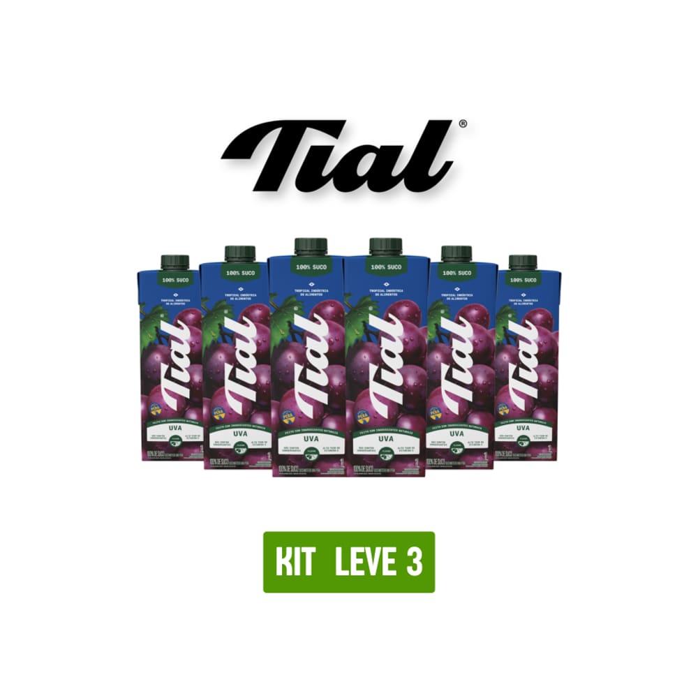 Suco Tial 100% Uva 1L - Kit 6 Unidades
