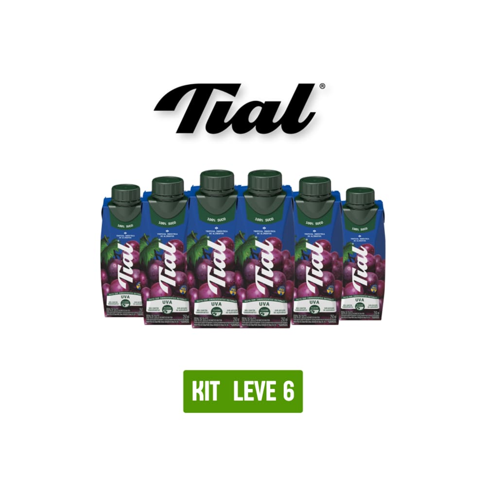 Suco Tial 100% Uva 250Ml - Kit 6 Unidades