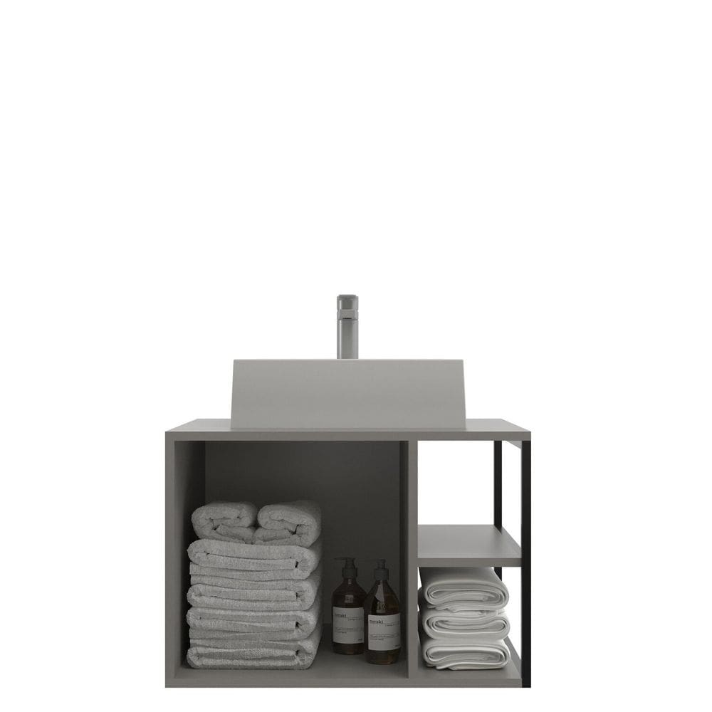 Gabinete para Banheiro 60cm com Cuba Nassau Cimento