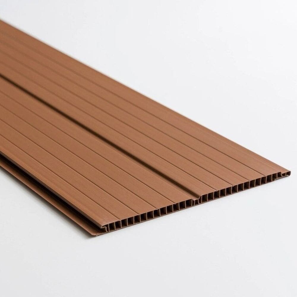 Kit com 144m² de Forro de Pvc Duplo Frisado 8mm X 20cm X 3m Belplast Marrom