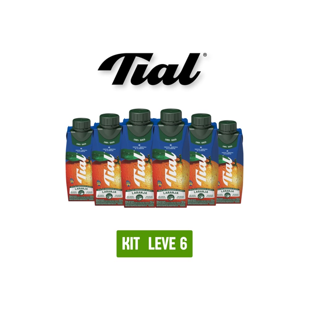 Suco Tial 100% Laranja 250Ml - Kit Com 6 Unidades