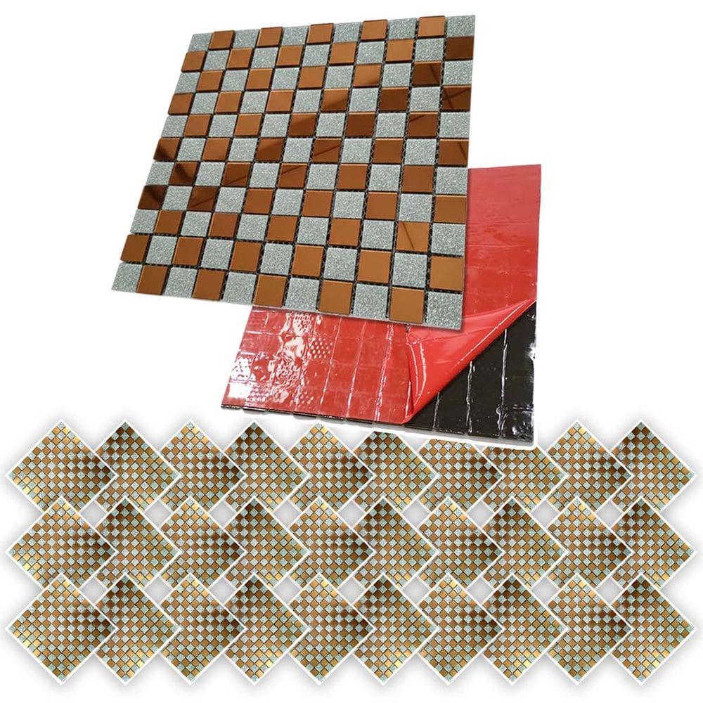 Pastilha Autocolante De Vidro Kit 30 Uni Parede Cozinha Banheiro Decorativa Facil Aplicacao Reforma Requintada Moderna