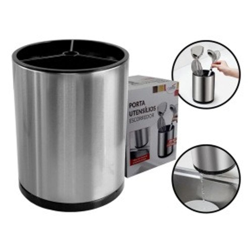 Organizador Porta Utensílios Giratório 360° - Praticidade e Design em Inox
