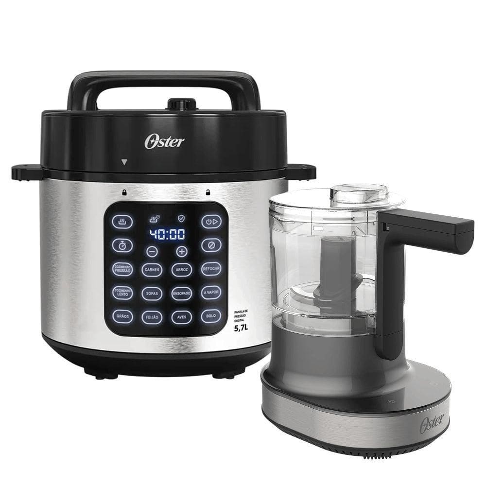 Kit Panela De Pressão Elétrica E Processador De Alimentos Oster 110V