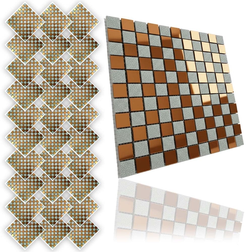 Pastilha De Vidro Adesiva Kit 30 Uni Parede Cozinha Lavabo Banheiro Sala Decorativa Moderna Requintado Aplicacao Facil